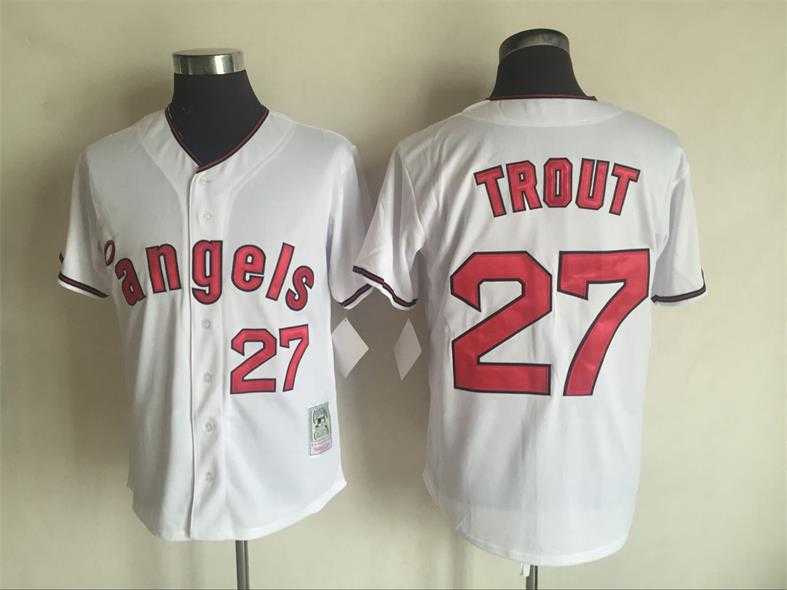 Los Angeles Angels of Anaheim #27 Mike Trout White Mitchell And Ness Throwback Stitched Jersey,We sell and wholesale Los Angeles Angels of Anaheim #27 Mike Trout White Mitchell And Ness Throwback Stitched Jersey on line form chian!