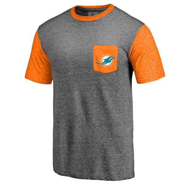 Men's Miami Dolphins Pro Line by Fanatics Branded Heathered Gray Orange Refresh Pocket T-Shirt FengYun,We sell and wholesale Men's Miami Dolphins Pro Line by Fanatics Branded Heathered Gray Orange Refresh Pocket T-Shirt FengYun on line form chian!