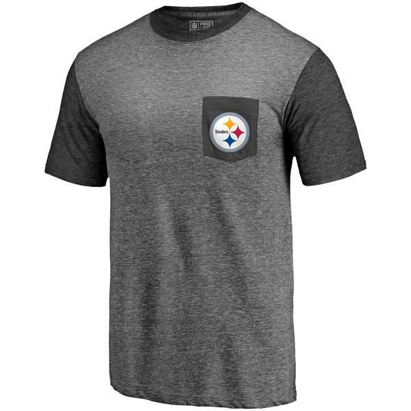 Men's Pittsburgh Steelers Pro Line by Fanatics Branded Heathered Gray Black Refresh Pocket T-Shirt FengYun,We sell and wholesale Men's Pittsburgh Steelers Pro Line by Fanatics Branded Heathered Gray Black Refresh Pocket T-Shirt FengYun on line form chian!