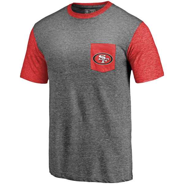 Men's San Francisco 49ers Pro Line by Fanatics Branded Heathered Gray Scarlet Refresh Pocket T-Shirt FengYun,We sell and wholesale Men's San Francisco 49ers Pro Line by Fanatics Branded Heathered Gray Scarlet Refresh Pocket T-Shirt FengYun on line form chian!