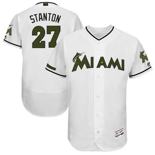 Miami Marlins #27 Giancarlo Stanton White 2017 Memorial Day Flexbase Player Jersey JiaSu,We sell and wholesale Miami Marlins #27 Giancarlo Stanton White 2017 Memorial Day Flexbase Player Jersey JiaSu on line form chian!