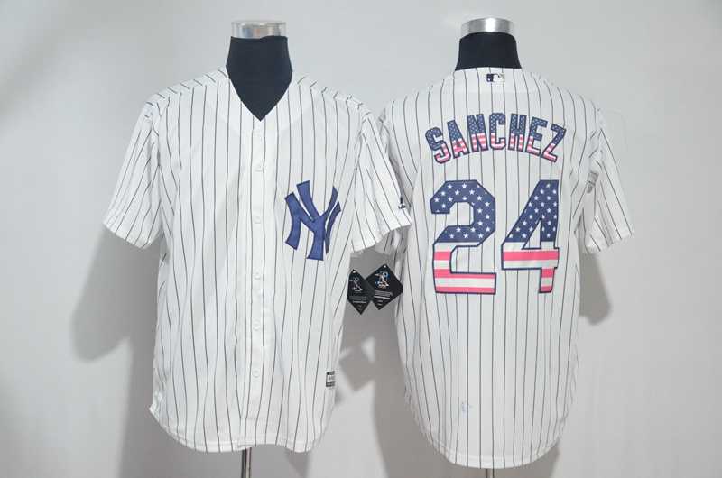 New York Yankees #24 Gary Sanchez  White USA Flag Fashion Stitched Baseball Jersey,We sell and wholesale New York Yankees #24 Gary Sanchez  White USA Flag Fashion Stitched Baseball Jersey on line form chian!