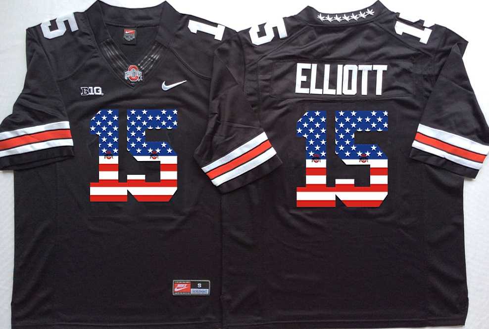 Ohio State Buckeyes #15 Ezekiel Elliott Black USA Flag College Stitched Jersey,We sell and wholesale Ohio State Buckeyes #15 Ezekiel Elliott Black USA Flag College Stitched Jersey on line form chian!