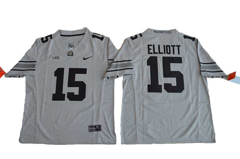 Ohio State Buckeyes #15 Ezekiel Elliott Gray Gridiron II College Stitched Jersey,We sell and wholesale Ohio State Buckeyes #15 Ezekiel Elliott Gray Gridiron II College Stitched Jersey on line form chian!
