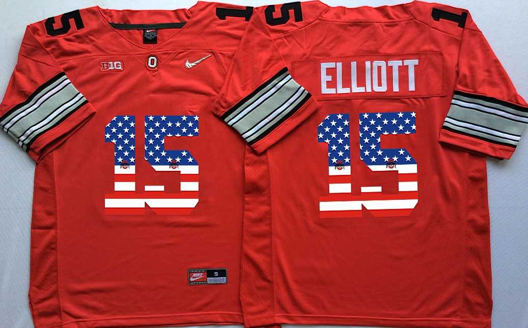Ohio State Buckeyes #15 Ezekiel Elliott Red USA Flag College Stitched Jersey,We sell and wholesale Ohio State Buckeyes #15 Ezekiel Elliott Red USA Flag College Stitched Jersey on line form chian!