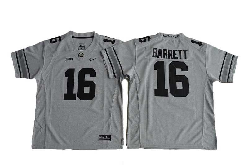 Ohio State Buckeyes #16 J.T. Barrett Gray Gridiron II College Stitched Jersey,We sell and wholesale Ohio State Buckeyes #16 J.T. Barrett Gray Gridiron II College Stitched Jersey on line form chian!