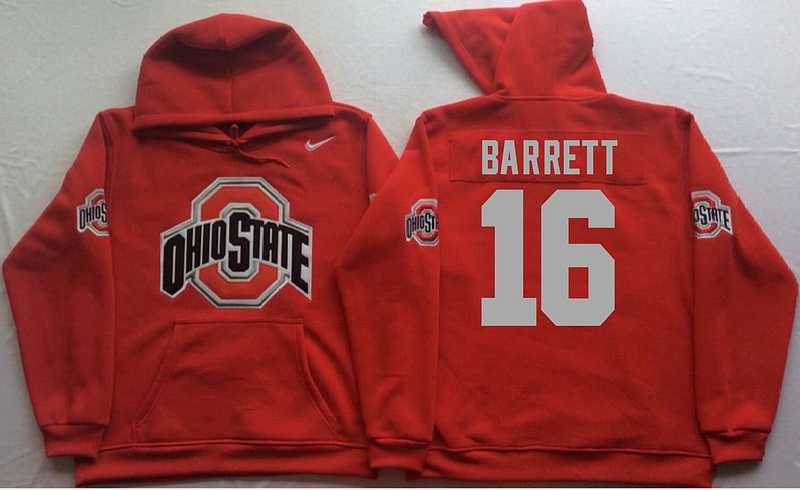 Ohio State Buckeyes #16 J.T. Barrett Red Men's Pullover Stitched Hoodie,We sell and wholesale Ohio State Buckeyes #16 J.T. Barrett Red Men's Pullover Stitched Hoodie on line form chian!