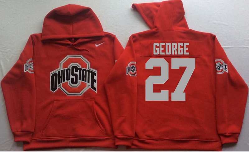 Ohio State Buckeyes #27 Eddie George Red Men's Pullover Stitched Hoodie,We sell and wholesale Ohio State Buckeyes #27 Eddie George Red Men's Pullover Stitched Hoodie on line form chian!