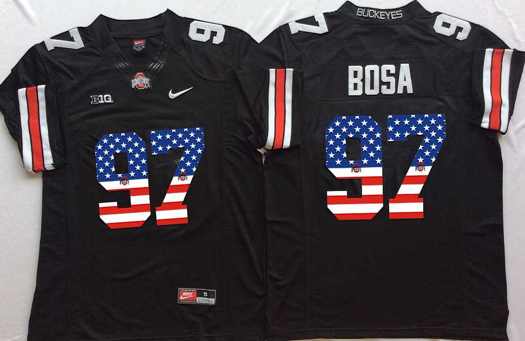 Ohio State Buckeyes #97 Joey Bosa Black USA Flag College Football Stitched Jersey,We sell and wholesale Ohio State Buckeyes #97 Joey Bosa Black USA Flag College Football Stitched Jersey on line form chian!