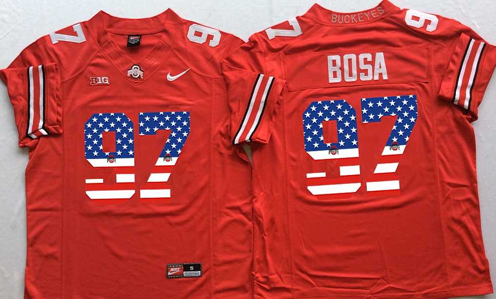 Ohio State Buckeyes #97 Joey Bosa Red USA Flag College Football Stitched Jersey,We sell and wholesale Ohio State Buckeyes #97 Joey Bosa Red USA Flag College Football Stitched Jersey on line form chian!