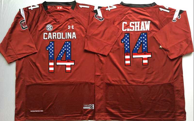 South Carolina Gamecocks #14 C.Shaw Red USA Flag College Stitched Jersey,We sell and wholesale South Carolina Gamecocks #14 C.Shaw Red USA Flag College Stitched Jersey on line form chian!