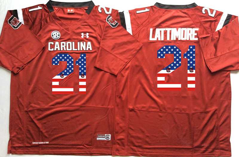 South Carolina Gamecocks #21 Marcus Lattimore Red USA Flag College Stitched Jersey,We sell and wholesale South Carolina Gamecocks #21 Marcus Lattimore Red USA Flag College Stitched Jersey on line form chian!