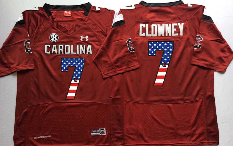 South Carolina Gamecocks #7 Jadeveon Clowney Red USA Flag College Stitched Jersey,We sell and wholesale South Carolina Gamecocks #7 Jadeveon Clowney Red USA Flag College Stitched Jersey on line form chian!