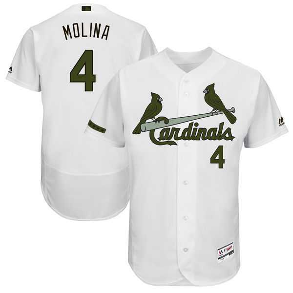 St. Louis Cardinals #4 Yadier Molina White 2017 Memorial Day Flexbase Player Jersey JiaSu,We sell and wholesale St. Louis Cardinals #4 Yadier Molina White 2017 Memorial Day Flexbase Player Jersey JiaSu on line form chian!