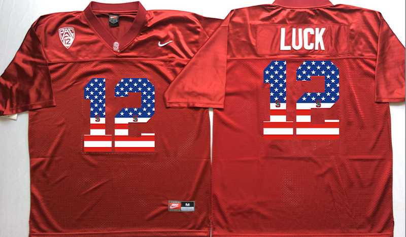 Stanford Cardinals #12 Andrew Luck Red USA Flag College Stitched Jersey,We sell and wholesale Stanford Cardinals #12 Andrew Luck Red USA Flag College Stitched Jersey on line form chian!