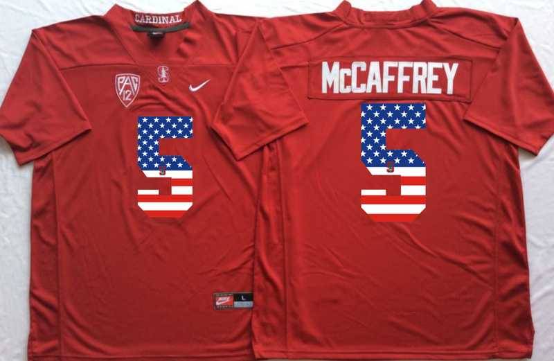 Stanford Cardinals #5 Christian McCaffrey Red USA Flag College Stitched Jersey,We sell and wholesale Stanford Cardinals #5 Christian McCaffrey Red USA Flag College Stitched Jersey on line form chian!