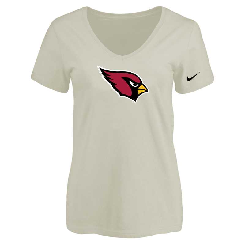 Women's Arizona Cardinals Cream Logo V neck T-Shirt FengYun,We sell and wholesale Women's Arizona Cardinals Cream Logo V neck T-Shirt FengYun on line form chian!