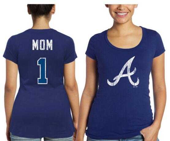 Women's Atlanta Braves Majestic Threads Mother's Day #1 Mom T-Shirt - Navy Blue FengYun,We sell and wholesale Women's Atlanta Braves Majestic Threads Mother's Day #1 Mom T-Shirt - Navy Blue FengYun on line form chian!