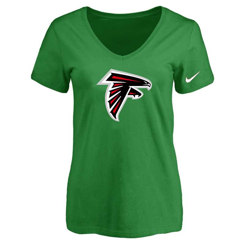 Women's Atlanta Falcons D.Green Logo V neck T-Shirt FengYun,We sell and wholesale Women's Atlanta Falcons D.Green Logo V neck T-Shirt FengYun on line form chian!