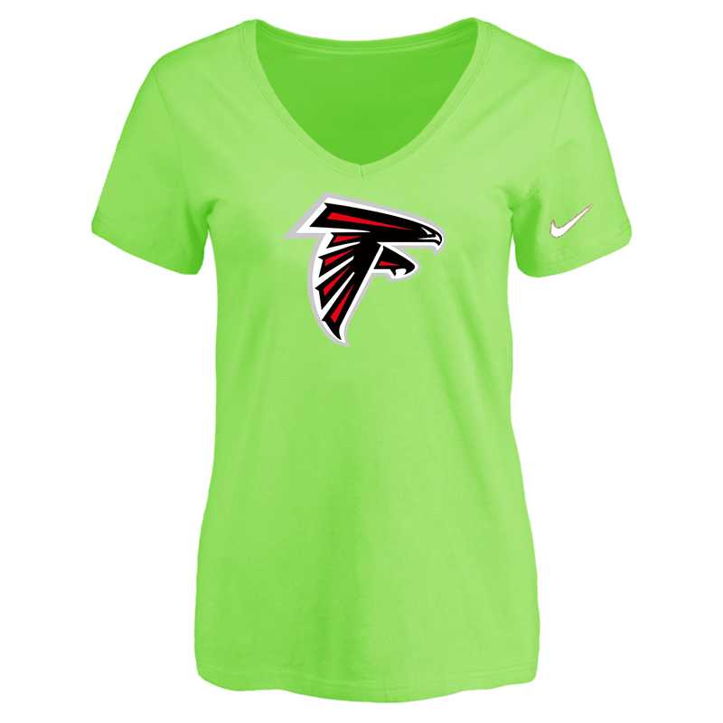 Women's Atlanta Falcons L.Green Logo V neck T-Shirt FengYun,We sell and wholesale Women's Atlanta Falcons L.Green Logo V neck T-Shirt FengYun on line form chian!