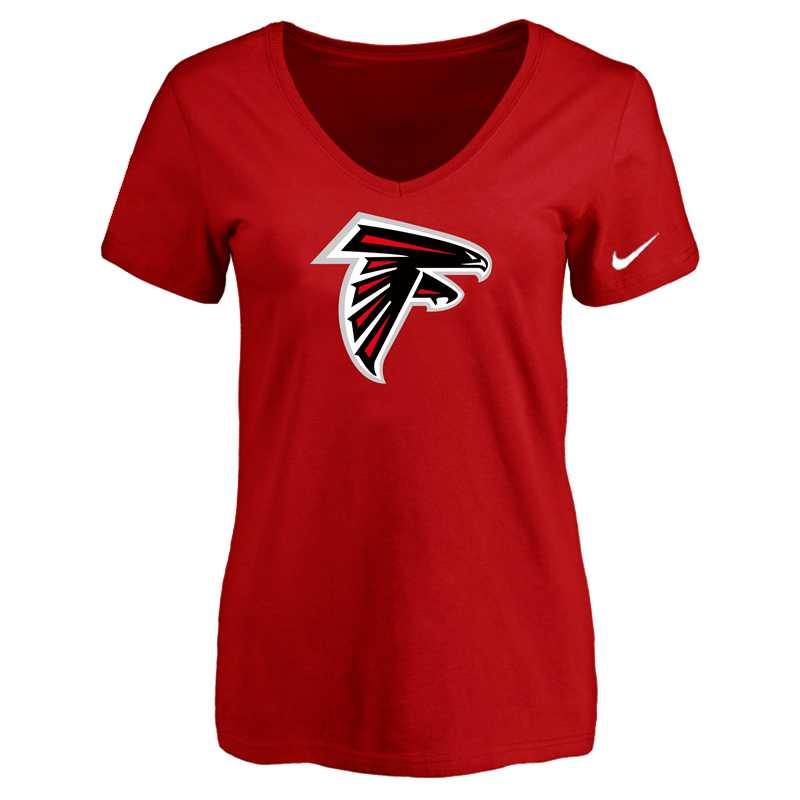 Women's Atlanta Falcons Red Logo V neck T-Shirt FengYun,We sell and wholesale Women's Atlanta Falcons Red Logo V neck T-Shirt FengYun on line form chian!