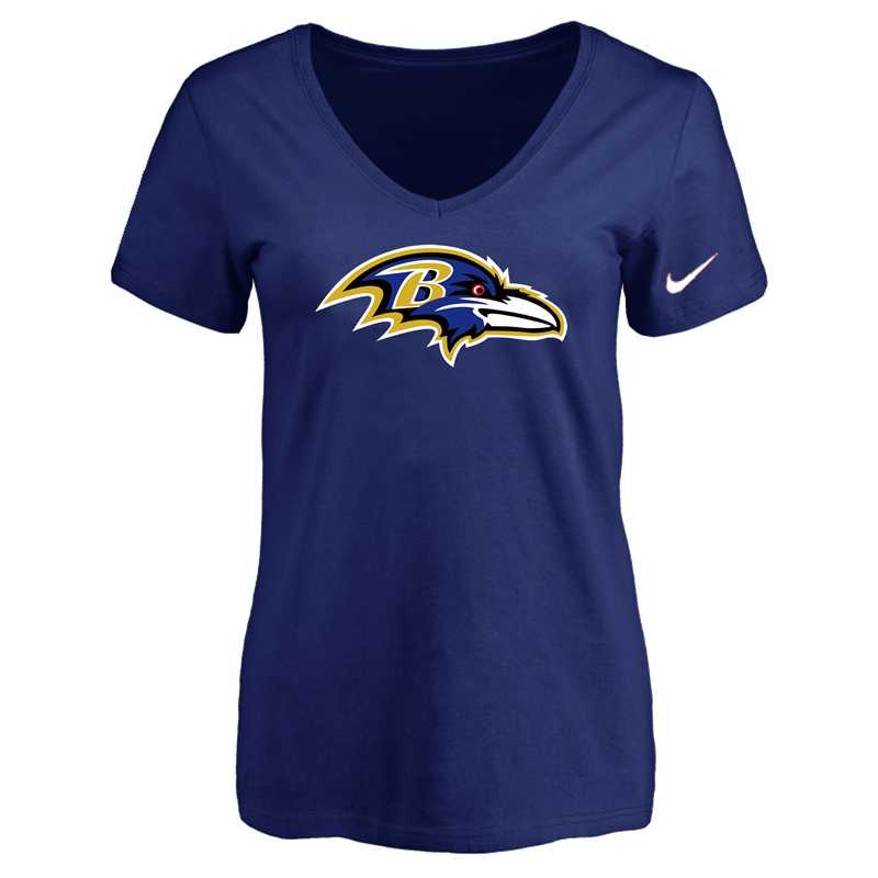 Women's Baltimore Ravens D.Blue Logo V neck T-Shirt FengYun,We sell and wholesale Women's Baltimore Ravens D.Blue Logo V neck T-Shirt FengYun on line form chian!