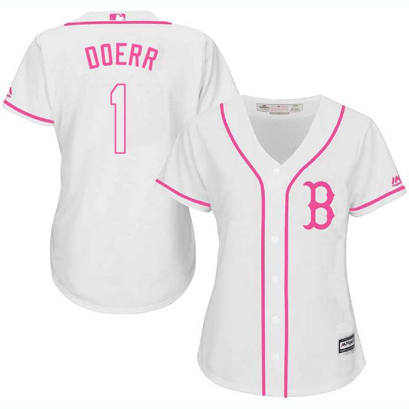 Women's Boston Red Sox #1 Bobby Doerr White Pink New Cool Base Jersey,We sell and wholesale Women's Boston Red Sox #1 Bobby Doerr White Pink New Cool Base Jersey on line form chian!