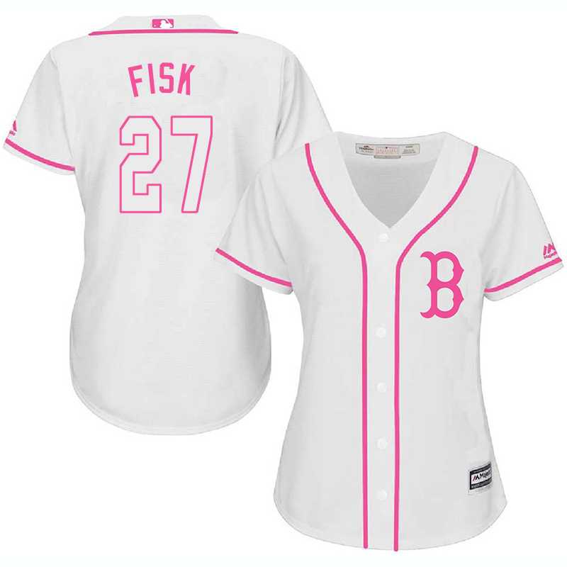 Women's Boston Red Sox #27 Carlton Fisk White Pink New Cool Base Jersey,We sell and wholesale Women's Boston Red Sox #27 Carlton Fisk White Pink New Cool Base Jersey on line form chian!