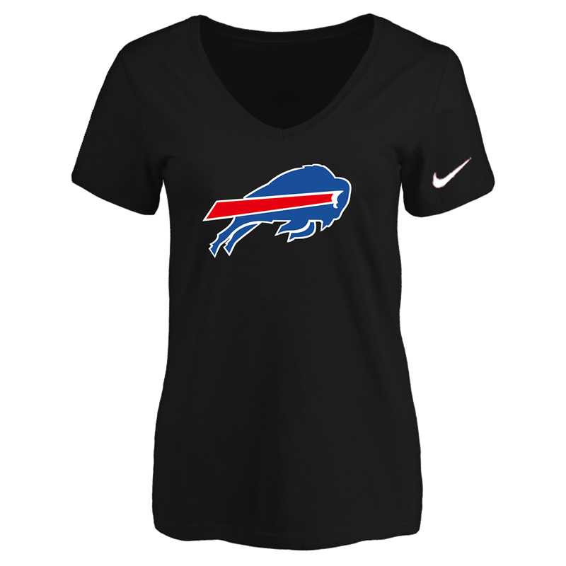 Women's Buffalo Bills Black Logo V neck T-Shirt FengYun,We sell and wholesale Women's Buffalo Bills Black Logo V neck T-Shirt FengYun on line form chian!