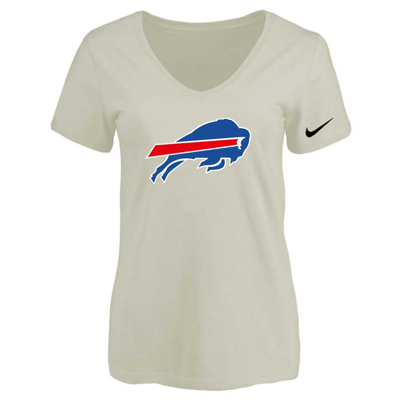 Women's Buffalo Bills Cream Logo V neck T-Shirt FengYun,We sell and wholesale Women's Buffalo Bills Cream Logo V neck T-Shirt FengYun on line form chian!