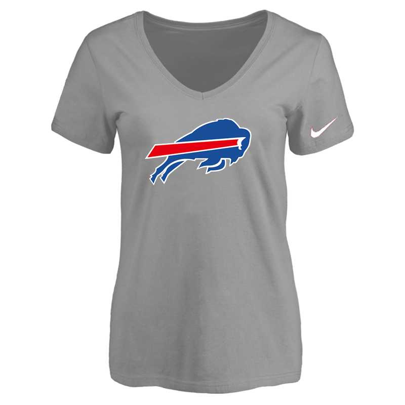 Women's Buffalo Bills L.Gray Logo V neck T-Shirt FengYun,We sell and wholesale Women's Buffalo Bills L.Gray Logo V neck T-Shirt FengYun on line form chian!