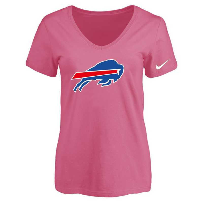 Women's Buffalo Bills Pink Logo V neck T-Shirt FengYun,We sell and wholesale Women's Buffalo Bills Pink Logo V neck T-Shirt FengYun on line form chian!