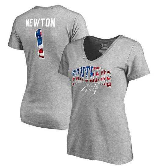 Women's Carolina Panthers #1 Cam Newton NFL Pro Line by Fanatics Branded Banner Wave Name & Number T Shirt Heathered Gray FengYun,We sell and wholesale Women's Carolina Panthers #1 Cam Newton NFL Pro Line by Fanatics Branded Banner Wave Name & Number T Shirt Heathered Gray FengYun on line form chian!