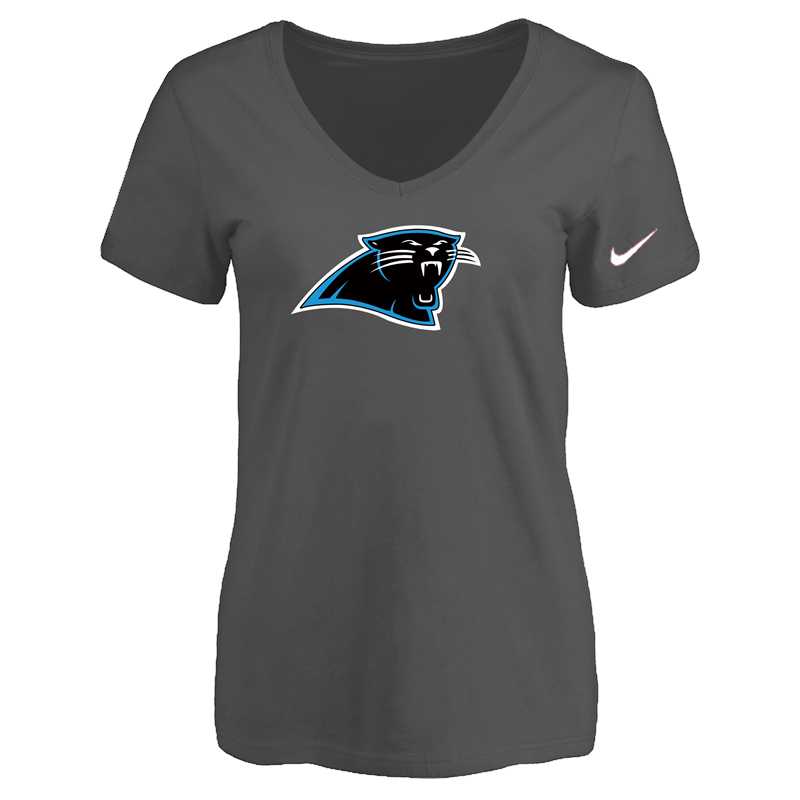 Women's Carolina Panthers D.Gray Logo V neck T-Shirt FengYun,We sell and wholesale Women's Carolina Panthers D.Gray Logo V neck T-Shirt FengYun on line form chian!