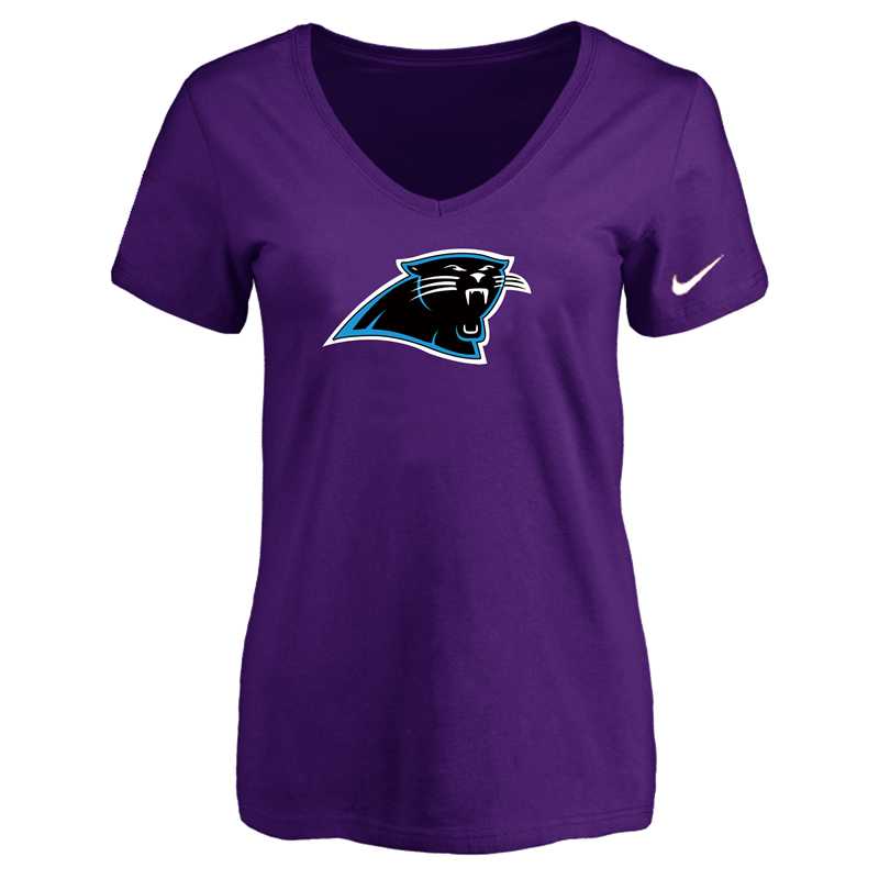 Women's Carolina Panthers Purple Logo V neck T-Shirt FengYun,We sell and wholesale Women's Carolina Panthers Purple Logo V neck T-Shirt FengYun on line form chian!