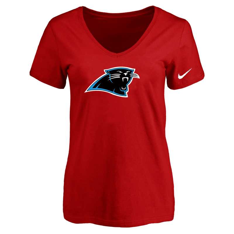 Women's Carolina Panthers Red Logo V neck T-Shirt FengYun,We sell and wholesale Women's Carolina Panthers Red Logo V neck T-Shirt FengYun on line form chian!
