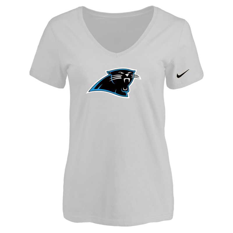 Women's Carolina Panthers White Logo V neck T-Shirt FengYun,We sell and wholesale Women's Carolina Panthers White Logo V neck T-Shirt FengYun on line form chian!