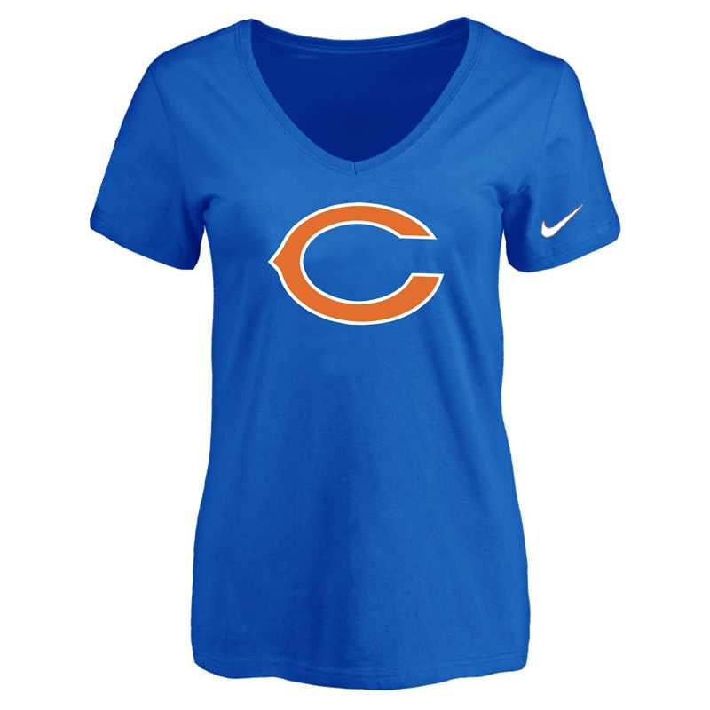 Women's Chicago Bears Blue Logo V neck T-Shirt FengYun,We sell and wholesale Women's Chicago Bears Blue Logo V neck T-Shirt FengYun on line form chian!