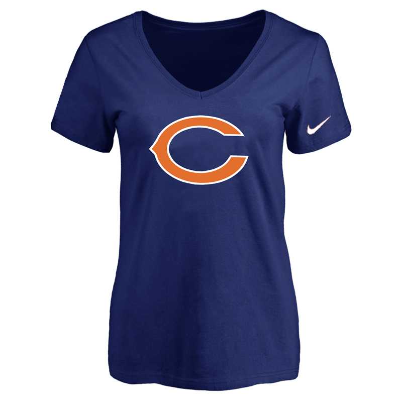 Women's Chicago Bears D.Blue Logo V neck T-Shirt FengYun,We sell and wholesale Women's Chicago Bears D.Blue Logo V neck T-Shirt FengYun on line form chian!