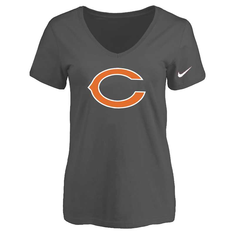 Women's Chicago Bears D.Gray Logo V neck T-Shirt FengYun,We sell and wholesale Women's Chicago Bears D.Gray Logo V neck T-Shirt FengYun on line form chian!