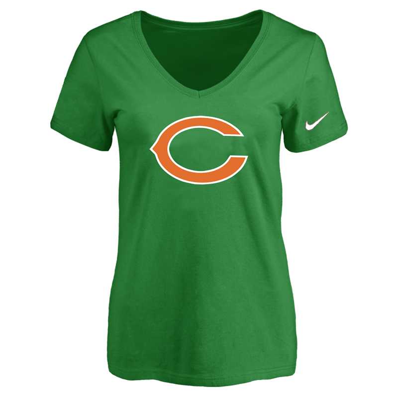 Women's Chicago Bears D.Green Logo V neck T-Shirt FengYun,We sell and wholesale Women's Chicago Bears D.Green Logo V neck T-Shirt FengYun on line form chian!