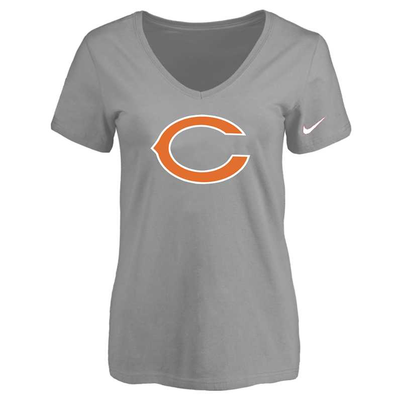 Women's Chicago Bears L.Gray Logo V neck T-Shirt FengYun,We sell and wholesale Women's Chicago Bears L.Gray Logo V neck T-Shirt FengYun on line form chian!