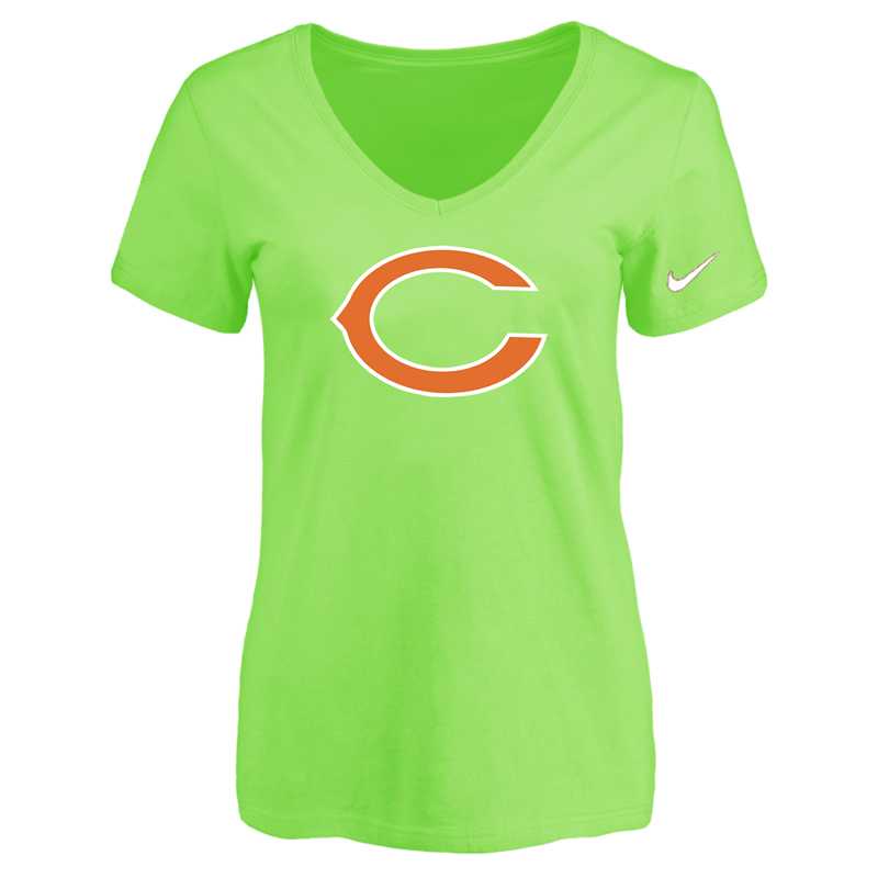 Women's Chicago Bears L.Green Logo V neck T-Shirt FengYun,We sell and wholesale Women's Chicago Bears L.Green Logo V neck T-Shirt FengYun on line form chian!
