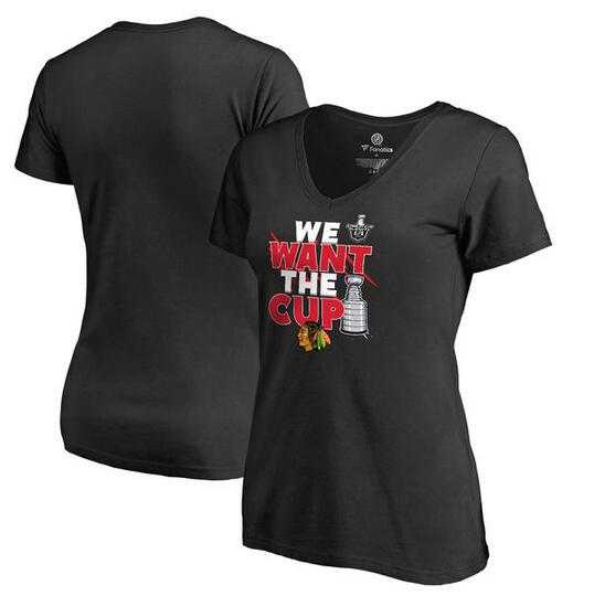 Women's Chicago Blackhawks Fanatics Branded 2017 NHL Stanley Cup Playoff Participant Blue Line Slim Fit V Neck T Shirt Black FengYun,We sell and wholesale Women's Chicago Blackhawks Fanatics Branded 2017 NHL Stanley Cup Playoff Participant Blue Line Slim Fit V Neck T Shirt Black FengYun on line form chian!