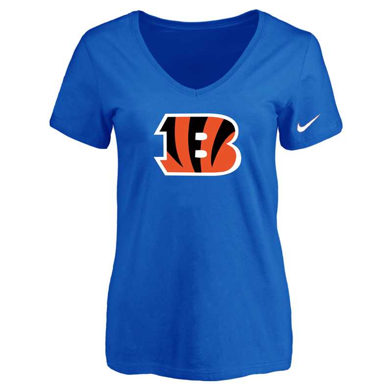 Women's Cincinnati Bengals Blue Logo V neck T-Shirt FengYun,We sell and wholesale Women's Cincinnati Bengals Blue Logo V neck T-Shirt FengYun on line form chian!