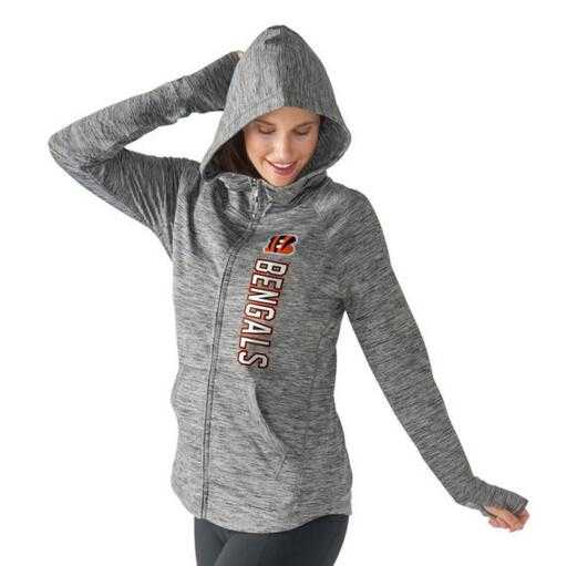Women's Cincinnati Bengals G III 4Her by Carl Banks Recovery Full Zip Hoodie Heathered Gray FengYun,We sell and wholesale Women's Cincinnati Bengals G III 4Her by Carl Banks Recovery Full Zip Hoodie Heathered Gray FengYun on line form chian!