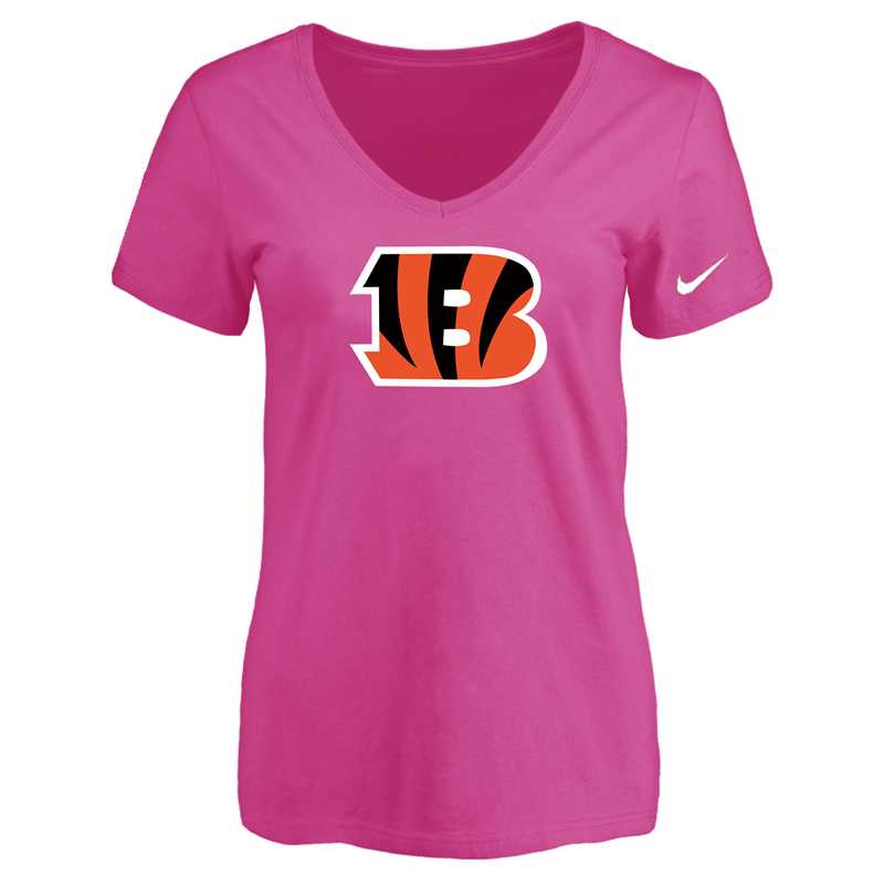 Women's Cincinnati Bengals Peach Logo V neck T-Shirt FengYun,We sell and wholesale Women's Cincinnati Bengals Peach Logo V neck T-Shirt FengYun on line form chian!