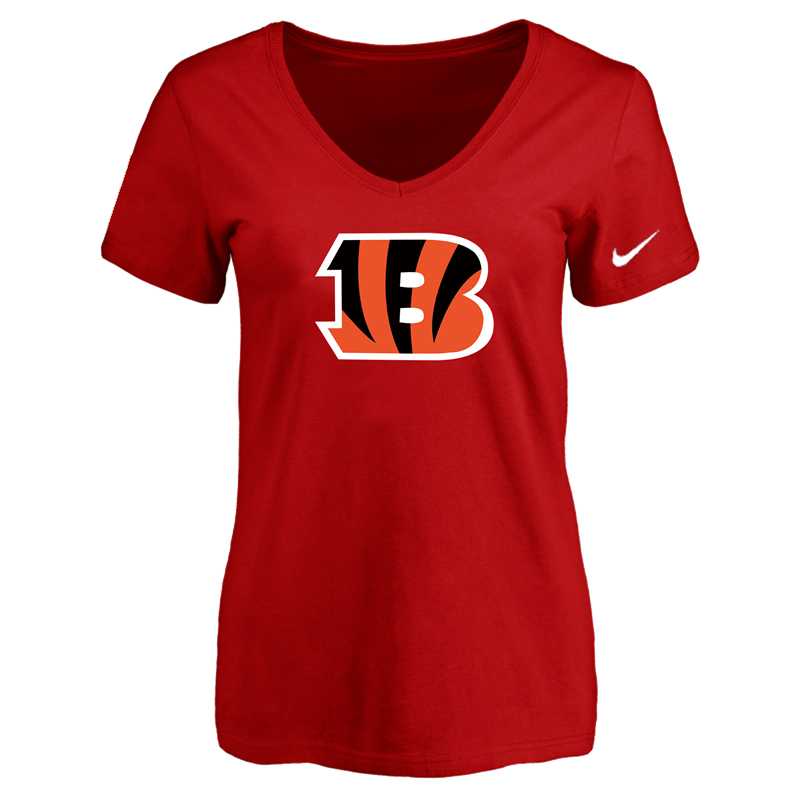 Women's Cincinnati Bengals Red Logo V neck T-Shirt FengYun,We sell and wholesale Women's Cincinnati Bengals Red Logo V neck T-Shirt FengYun on line form chian!