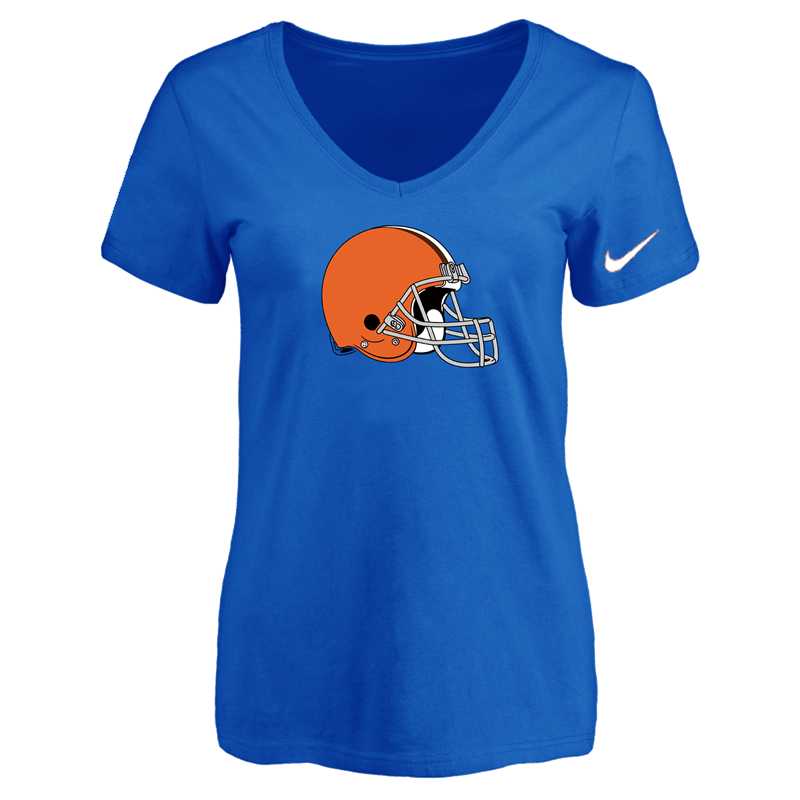 Women's Cleveland Browns Blue Logo V neck T-Shirt FengYun,We sell and wholesale Women's Cleveland Browns Blue Logo V neck T-Shirt FengYun on line form chian!