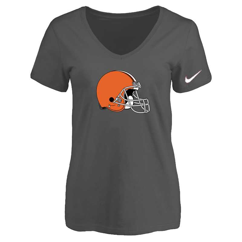 Women's Cleveland Browns D.Gray Logo V neck T-Shirt FengYun,We sell and wholesale Women's Cleveland Browns D.Gray Logo V neck T-Shirt FengYun on line form chian!